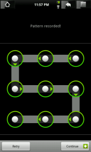 An example of the Android unlock pattern 